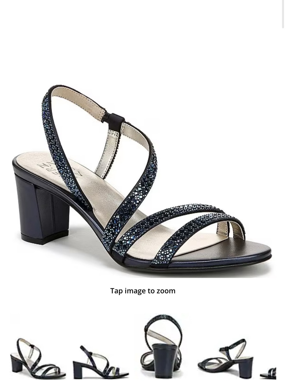 Naturalizer Women’s Navy Strappy Sandals with Sparkle
